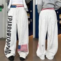 ราคา กางเกงวอร์มเอวสองชั้นพิมพ์ลายธงชาติอเมริกันสไตล์เรโทรสำหรับผู้หญิง สไตล์เซ็กซี่ เหมาะสำหรับการเต้นรำ ทรงหลวม อเนกประสงค์ (53656638591)