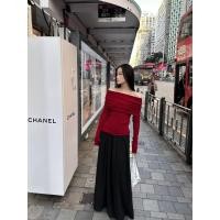 ราคา เสื้อสเวตเตอร์ถักแขนยาวสีแดงสุดเก๋ตัวนี้มีดีไซน์เปิดไหล่ เหมาะสำหรับช่วงคริสต์มาสและปีใหม่ (50305700207)