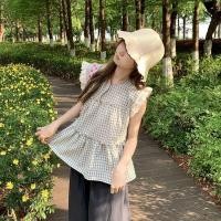 ราคา เสื้อเชิ้ตแขนกระดิ่งลายสก็อตสไตล์ฝรั่งเศสย้อนยุคสำหรับผู้หญิง ดีไซน์ลูกไม้เย็บติด เสื้อเชิ้ตเด็กอ่อนอารมณ์หวาน (41074350420)