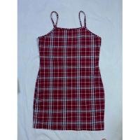 ราคา เดรสลายสก็อตแดงshein (25680006108)