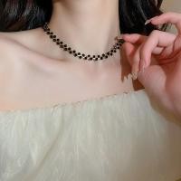 ราคา สร้อยคอลูกปัดคริสตัลสีดำ เครื่องประดับแฟชั่นและหรูหรา (50651860970)
