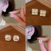 ราคา ต่างหูเงินและไข่มุก ลายดอกไม้ 14K แท้ กรรมวิธีไฟฟ้า เพื่อผู้หญิงที่ชอบเครื่องประดับพรีเมียม (51456834413)
