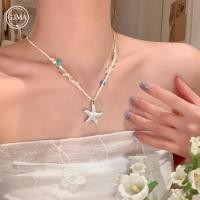 ราคา สร้อยคอน่ารัก ทอลูกปัดปลาดาวและเปลือกหอย เหมาะสำหรับวันพักผ่อนบนชายหาด (47557473629)