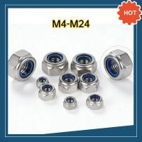 ราคา หัวน็อตกันคลาย สแตนเลส 304 304 Nylon Lock Nut น็อตหกเหลี่ยมกันคลายแบบมีไนลอน ไม่เป็นสนิม ทนแรงสั่นสะเทือน SUS 304 Stainless Steel Lock Nut M4M5M6M8M10M12 M24 DX TH 03 (46754997424)