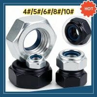 ราคา หัวน็อตกันคลาย เกลียวหุน US Standard Lock Nut ชุบซิงค์ขาว ซิงค์ดำ น็อตหกเหลี่ยมกันคลายแบบมีไนลอน White Black Zinc Imperial Lock Nut 4 5 6 8 10 DX TH 03 (47504896593)