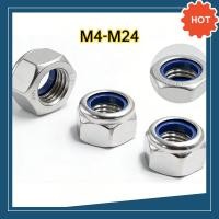 ราคา หัวน็อตกันคลาย สแตนเลส 316 316 Nylon Lock Nut น็อตหกเหลี่ยมกันคลาย เกรดสูงสุด ทนน้ำเค็มและสารเคมี ไม่เป็นสนิม SUS 316 Marine Grade Lock Nut M4 M24DX TH 04 (54554876588)