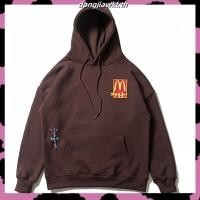 ราคา แฟชั่น Travis Scott กับ McDonalds hoodie พิมพ์ตัวอักษรเสื้อกันหนาวมีฮู้ดกํามะหยี่ Unisex เสื้อฮู้ดหนา (46157404435)
