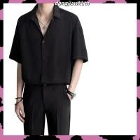 ราคา 2 ชิ้น ชุดเซ็ทผู้ชาย เสื้อเชิ้ตผู้ชาย กางเกง ขาว ดำ ผ้านิ่มนุ่ม ใส่สบาย ไม่ต้องรีด เสื้อเกาหลีชาย (47508232000)