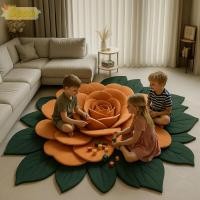 ราคา เซโอ พรมปูพื้นดอกโบตั๋น พรมดอกไม้กันลื่นนุ่ม ทนทาน 60x60 ซม ผ้าห่มดูดซับรูปทรงพิเศษสําหรับห้องนั่งเล่นโต๊ะน้ําชาข้างเตีย (41629401294)