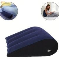 ราคา SEEO หมอนซิลิโคน เบาะวิเศษเป่าลม PVC เบาะผ่อนคลายสามเหลี่ยมนุ่ม Blue Black (53858384919)