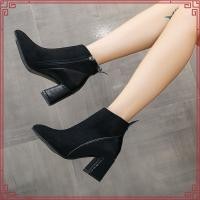 ราคา รองเท้าบูทมาร์ติน ส้นสูง หนังกลับ หัวแหลม มีซิป ใส่สบาย เทรนด์สําหรับผู้หญิง ไซซ์ 35 44 2023 (44278636099)