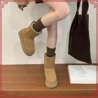 ราคา Ugg 2025 ฤดูหนาวใหม่คลาสสิกผู้ชายและผู้หญิง Warm Plush หนาด้านล่าง Anti slip Snow Boots 35 45 (50307823994)