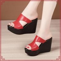 ราคา รองเท้าส้นสูง เปิดนิ้วเท้า พื้นหนา กันน้ํา สําหรับผู้หญิง ไซซ์ 35 40 (47558301870)