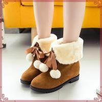 ราคา รองเท้าบูทสั้น ประดับขน กันลื่น กันน้ํา เข้ากับทุกการแต่งกาย แฟชั่นฤดูหนาว สไตล์เกาหลี สําหรับผู้หญิง และนักเรียน (55958157107)