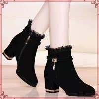 ราคา รองเท้าบูท หนังกลับ กํามะหยี่ ส้นหนา แต่งซิป แต่งลูกไม้ ให้ความอบอุ่น เซ็กซี่ สีนู้ด แฟชั่นสําหรับผู้หญิง (56257896157)