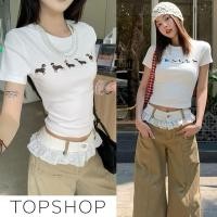 ราคา พร้อมส่ง Baby Teeสไตล์เจนนี่ Y2k เสื้อรัดรูป เสื้อยืดแขนสั้นสีขาว พิมพ์ดัชชุนด์ทรงเอวลอย เสื้อครอป สไตล์เกาหลี (57607017936)