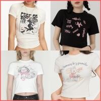 ราคา พร้อมส่ง เสื้อยืด Baby tee เสื้อครอปสีพื้น เสื้อยืดเกาหลี สื้อยืด น่ารักสุดๆ ลายการ์ตูน ผ้าCOTTON100 ผ้าแบบนุ่มพิเศษ (56057415699)