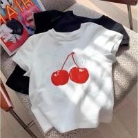 ราคา COD จัดส่งในกรุงเทพฯ เสื้อยืด Baby tee เสื้อยืดเชอร์รี่ เสื้อครอป y2k Y2447 (53957026198)