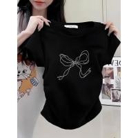 ราคา เสื้อครอปเอวลอยรัดรูปเสื้อแฟชั่นผู้หญิงวัยรุ่นสวยๆ เสื้อครอปเข้ารูป สไตล์เกาหลีเสื้อยืดผู้หญิง เสื้อยืดครอปเอวลอยทรงเข้า (50558480115)