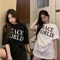ราคา 2026 รุ่นใหม่ เสื้อยืด oversize ทูโทน สีดำ ขาว unisex เนื้อผ้าฝ้ายนุ่ม ระบายอากาศดี แขนสั้น ใส่สบาย (48657698462)