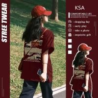 ราคา เสื้อยืดผู้หญิงแฟชั่นเกาหลีใหม่ Oversize เสื้อผ้าสาวอวบไซซ์ใหญ่ แนวสตรีท เสื้อโอเวอร์ไซต์สกรีนลายวินเทจเท่ คู่รักชายหญิง (48058489542)