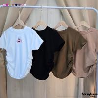 ราคา เสื้อยืดคอกลมแขนสั้น ย่นข้างเอว ปักเชอร์รี่วิ้ง ผ้ายืดตามตัวทรงสวย พร้อมส่ง รุ่น ปักเชอรี่วิ้ง (46857695055)