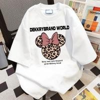 ราคา Slim Fit สไตล์เกาหลี เสื้อยืด oversize ใส่สบาย ลายพิมพ์มิกกี้เม้าส์ ระบายอากาศ ผ้าฝ้ายแท้ (46007857737)