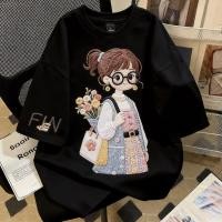 ราคา เสื้อยืด oversize เสื้อเท่ๆ เกาหลี FIN girl ไม่หดตัว เสื้อแฟชั่นใ เกาหลีสไตล์ พิมพ์ลาย ผ้านิ่มใส่สบาย (44508500144)