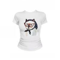 ราคา COD จัดส่งภายใน 24 ชั่วโมง เสื้อสาวอวบ เสื้อครอปท็อป แขนสั้น babytee สไตล์เกาหลี y2k T shirt แมวน่ารัก (44329619955)