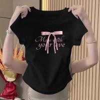 ราคา เสื้อยืดผู้หญิงเสื้อรัดรูปเสื้อครอปฤดูร้อนอเนกประสงค์บางบางเสื้อยืดครอป แขนสั้น เวอร์ชั่นเกาหลีของกระแสน้ำแน่นเข้ารูปพอด (43679878619)