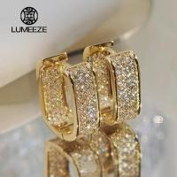 ราคา LUMEEZEL เกาหลีแฟชั่น Paved CZ Hoop ต่างหูผู้หญิงโลหะสีเงิน สีทองอเนกประสงค์สาวต่างหูเครื่องประดับร้อน E1933 (46854663438)
