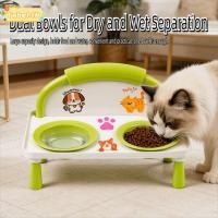 ราคา TOBE1 ชามสัตว์เลี้ยง เครื่องป้อนอาหารแมวขาสูงทําความสะอาดง่าย ชามคู่จานอาหารสัตว์เลี้ยงอุปกรณ์สัตว์เลี้ยง (52906510738)