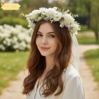 ราคา TOBE1 ที่คาดผมลายดอกไม้ ไข่มุกดอกไม้ประดิษฐ์ประดับมงกุฎดอกไม้ อุปกรณ์ Boho ดอกไม้พลาสติก Fairy Aura ที่คาดผมเจ้าสาวผู้ใหญ่ถ่ายภาพ (52607415511)