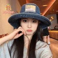 ราคา WPSISE ผู้หญิง Denim Bucket หมวก ป้องกันแสงแดด Retro Big Brim Sun หมวก Hot Windproof All match พร้อม Drawstring Western หมวกคาวบอยฤดูใบไม้ร่วง (54606860948)