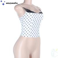 ราคา MASMATO เสื้อชั้นในสตรีลายจุดแขนกุด พร้อมลูกไม้ สไตล์ Y2K แฟชั่น (51358050494)