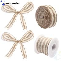 ราคา MAMETO เชือกปอ ขอบสีขาวสีธรรมชาติ ริบบิ้นผ้ากระสอบ ผ้าลินิน DIY สายรัดผ้าลินิน อุปกรณ์งานฝีมือ (55006963828)