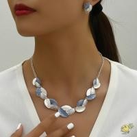 ราคา WXDX TH ชุดต่างหูสร้อยคอ Leaf Painting Alloy Collars Beach Style Casual Choker เครื่องประดับของขวัญ (55108059013)