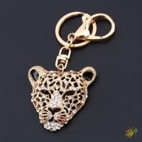 ราคา WXDX TH กระเป๋า Charm Cheetah Head Gold Leopard พวงกุญแจ พวงกุญแจคริสตัล Rhinestone ประกายกระเป๋า Charm กระเป๋าถือตกแต่ง (51656508719)