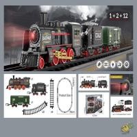 ราคา Wxdx ไทย รถไฟไอน้ําย้อนยุครถไฟความเร็วสูงพร้อมเสียงชุดรางรถไฟไฟฟ้ารถไฟจําลองรางไฟฟ้า ทําเอง ชุดไอน้ําหัวรถจักรของเล่นของเล่นเด็ก (49256274752)