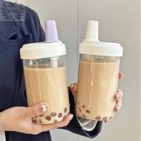 ราคา ใช่ ถ้วยฟาง ขวดน้ําใสความจุขนาดใหญ่ เครื่องดื่ม ถ้วยพลาสติกพร้อมฝาปิดฟางฟองชากาแฟ (55908233945)