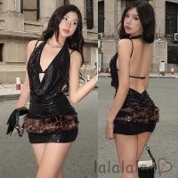 ราคา ชุดเดรสแขนกุดสไตล์พlü body มินิ ดีไซน์เปิดไหล่และคอเว้า พร้อมสายคล้องคอ (57556697619)