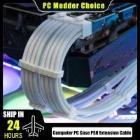 ราคา 18AWG แหล่งจ่ายไฟ PSU Sleeved สาย 24pin ATX 4 4pin EPS 2 X 6 2pin PCI E PSU สายต่อ 30 ซม (47008650540)