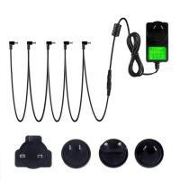 ราคา FLAMMA Guitar Pedal Power Supply Adapter 9V DC 2A Tip Negative 5 Way Cables Daisy Chain Wire (47207606362)