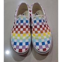 ราคา รองเท้า slip on Vans Rainbow Checkerboard ไซส์ผู้ชาย US6 5 ผู้หญิง US8 24 5cm (26529525805)