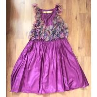ราคา มินิเดรส สไตล์วินเทจ ดอกไม้ฟูฟ่อง เดรสสีม่วงอมชมพู S (22635487186)