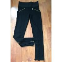 ราคา เลกกิ้ง Zara เอวสูงอีลาสติค สีดำ แต่งซิปทอง ไซส์ S (20989951808)