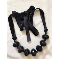 ราคา สร้อยคอลูกปัดพลาสติกสีดำ สายกำมะหยี่สีดำ (18572051196)