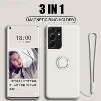 ราคา Samsung Galaxy A72 A52 A51 A71 Magnetic Ring Holder Silicone Case Soft Liquid Cover (9473303881)
