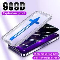 ราคา ฟิล์มกระจกนิรภัยกันรอยหน้าจอ 999D พร้อมกล่องเมาท์ สําหรับ iPhone 15 14 13 12 11 Pro Max 15 Plus X XR XS Max 6 6s 7 8 Plus SE 2020 2022 (23565721156)
