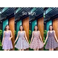 ราคา เดรสไขว้สายเดี่ยวสวิง สั้น (25878536415)
